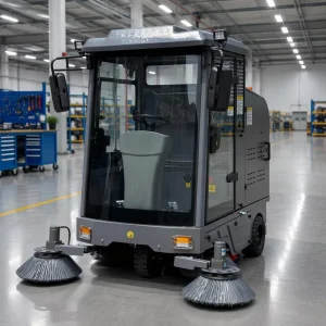 Electric Fully Enclosed Ride-On Industrial Battery Floor Sweeper for Municipal Roads and Streets