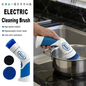 Electric Handheld PP Cleaning Brush, Waterproof 2-in-1 Dishwashing and Window Scrubber