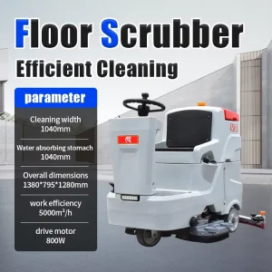 Electric Industrial Floor Scrubber, 105L Solution Tank, 110L Recovery Tank