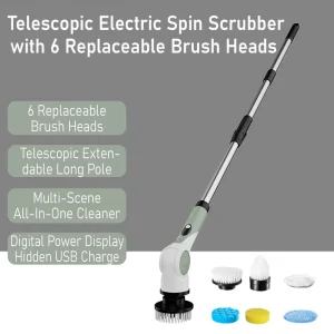 Electric Kitchen Cleaning Brush Set with 6 Attachments