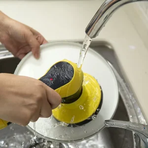 Electric Kitchen Cleaning Brush with Nylon Bristles Plastic Handle IP67 Waterproof