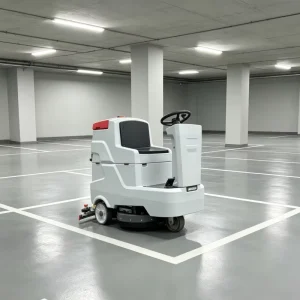 Electric Ride-On Floor Scrubber Dryer for Factory, Parking Lot, Mall