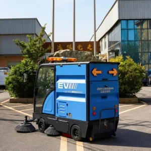 Electric Ride-On Floor Sweeper and Scrubber with Battery