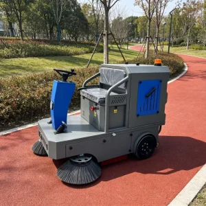 Electric Ride-On Industrial Floor Sweeper, Battery Powered, for Warehouse, Factory, and Outdoor Use
