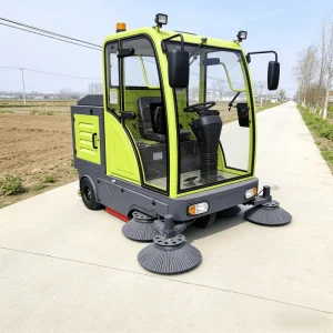 Electric Ride-on High-Pressure Brush Floor Sweeper with 100L Water Tank