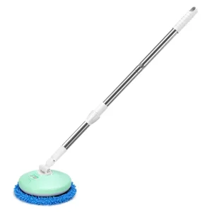 Electric Rotating Car Wash Mop Stainless Steel Handle Hands-Free Window Cleaning Tool Eco-Friendly 1500mAh Battery Brush