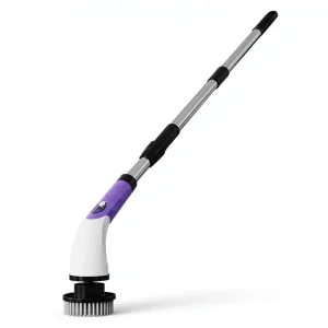 Electric Rotating Cleaning Brush with Long Handle for Floors and Bathrooms
