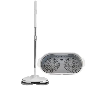 Electric Rotating Mop Set with Spray Water Tank, Extendable Handle and Self-Cleaning Mop Bucket