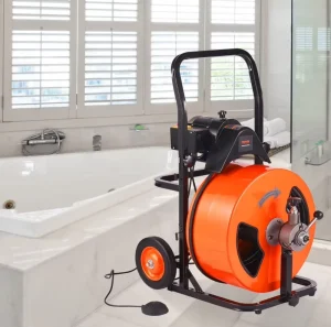 Electric Snake Drill Drain Auger Cleaner 100 Ft Long 3/4 in Wide