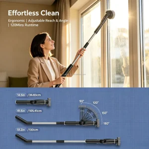 Electric Spin Scrub Electric Cleaning Brush Cordless Spin Scrubber Telescopic Handle 7 Replaceable Heads Type C Charging 4000mAh