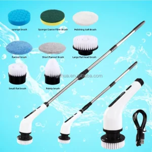 Electric Spinning Scrubber Brush with Nylon Bristles for Floor Cleaning