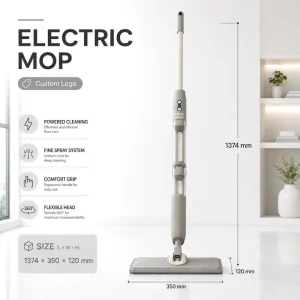 Electric Spray Mop 3500mAh Battery Powered Household Floor Cleaner 2 Gears 40dB Quiet Motor 4H Fast Charging 7 9H Runtime