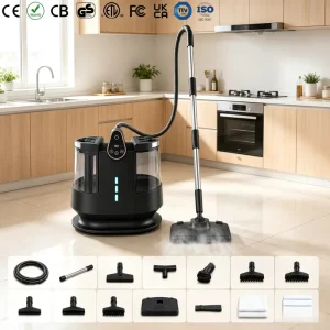 Electric Steam Spot Cleaner with Wet-Dry Vacuum, Hot Water, and Upholstery and Carpet Cleaning