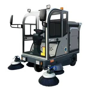 Electric Street Road Floor Sweeper With Street Cleaning Cart