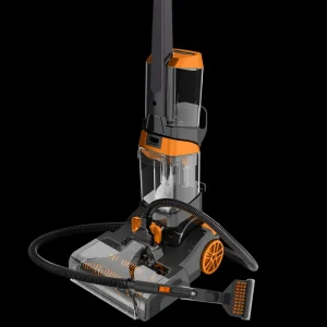 Electric Walk-Behind Carpet and Tile Floor Vacuum Scrubber with Wet/Dry Function, HEPA Filter, Bagless Design