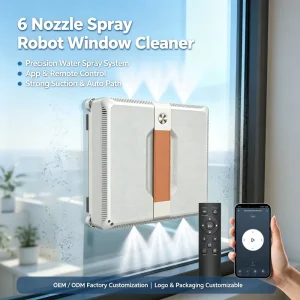 Electric Window Cleaning Robot with 6 Water Spray Heads for Household Glass Skylight and Skyscraper Use