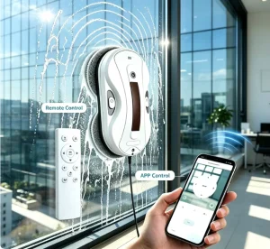 Electric Window Cleaning Robot with Water Spray Heads for Household Glass, Skylights and Skyscrapers