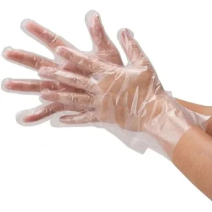 Embossed Disposable Anti-Slip PE Plastic Gloves for BBQ, Hair Salon, and Food Preparation
