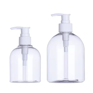 Empty Clear Plastic 500 ml PET Plastic Bottle Hand Sanitizer Bottle with Pump