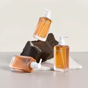 Empty Hand Sanitizer Bottle 150ML Flat Shape Clear Glass Hand Soap Wash Custom Color Makeup Remover Bottle