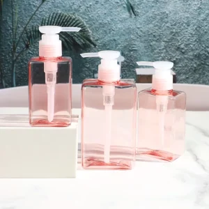 Empty PETG Square Hand Sanitizing Shampoo Conditioner Packaging Bottle with Screen Printing 110ml for Liquid Soap