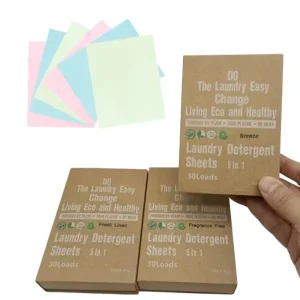 Enzyme Laundry Detergent Sheets Stain Remover Whitener Eco Strips for Sensitive Skin