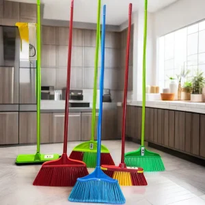 Eucalyptus Wood Broomstick with PVC Soft Bristle Broom Head for Indoor Use