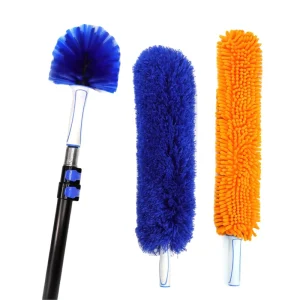 Extendable 3-Section Telescopic Feather Duster with Aluminium Handle and Locking Brush Head