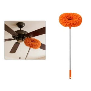 Extendable Detachable Microfiber Ceiling Fan Duster with Adjustable Stainless Steel Handle