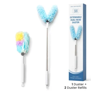 Extendable Electrostatic Microfiber Duster with Disposable Dust-Adsorbing Cloth