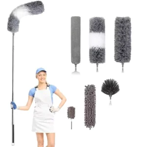 Extendable Microfiber Duster Brush Chenille Ceiling Fan Dust Removal Kit Adjustable
