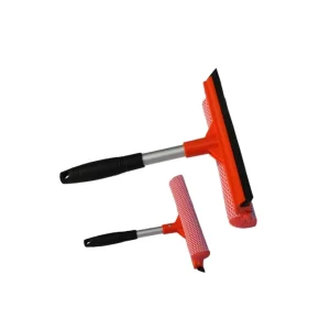Extendable TPR Pole Rotary Cleaning Squeegee Window Brush