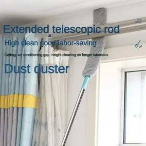 Extendable Telescopic Dust Duster and Gap Brush for Ceilings, Air Conditioners, and High Areas