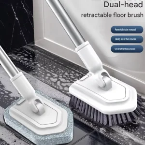 Extendable Tub and Tile Scrubber Brush Kit with 2 Heads