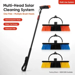 Extendable Water Fed Cleaning Brush Telescopic Window RV Solar Panel Washing Tool