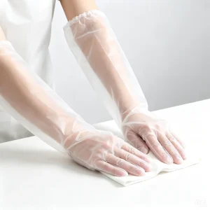 Extended CPE Disposable Waterproof Oil-Resistant Long-Arm Gloves for Cleaning and Food Preparation