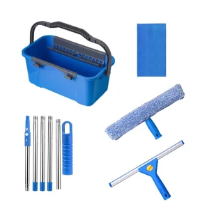 Extended-Handle Window Squeegee Set with Spray Function for High-Rise Exterior Glass and Wall Cleaning