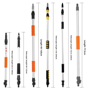 Extended Telescopic Pole Water-Through Car Wash Brush Detachable Soft Bristle Spraying Head Polypropylene PET Cleaning Tool