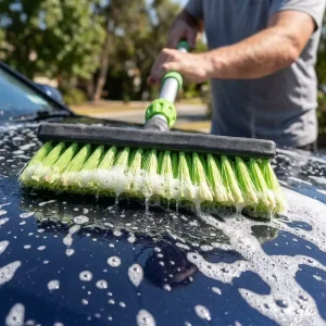 Extension Telescopic Handle Truck Car Wash Brush Kit Water Flow Soft PVC Bristle with Wheel Cleaner Cleaning Model ES2354A