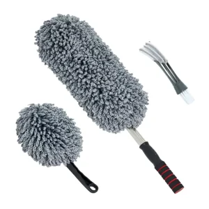 Exterior Interior Microfiber Car Duster and Cleaning Brush with Extendable Handle