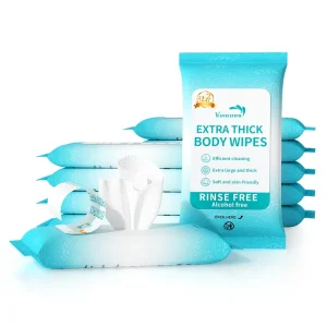 Extra Large Flushable Wet Wipes No Rinse Disposable Soft Body Cleansing Ideal for Bathing Suitable for Men Women Elderly