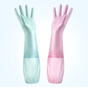 Extra-Long Full-Arm Waterproof PVC Cleaning Gloves