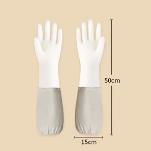 Extra-Long Full-Arm Waterproof PVC Cleaning Gloves