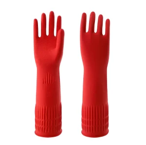 Extra Long Medium Disposable Latex Gloves with Straight Cuff, Anti-Slip, and Tear-Resistant Design