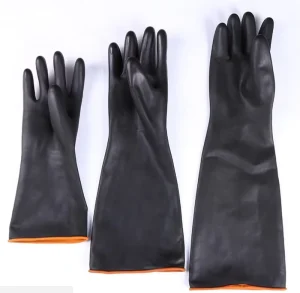 Extra Long Sleeves XL Industrial Rubber Latex Gloves Chemical Resistant and Waterproof Anti Acid Function
