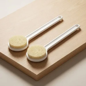 Extra Soft Nylon Bristle Plastic Bath Brush with Long Handle