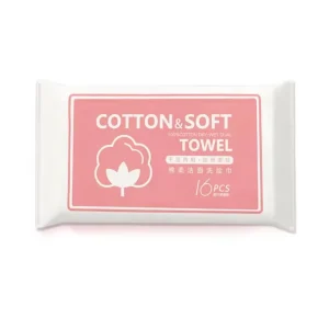 Extra-Soft Pure Cotton Facial Wipes, 16 Count, Wet and Dry Use, Portable, for Mothers and Babies