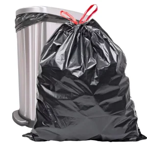 Extra Thick Large Plastic Drawstring Garbage Bags for Kitchen Household Use