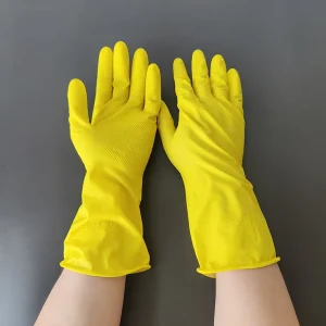 Extra-Thick Long-Sleeve Rubber Cleaning Gloves Waterproof Reusable Non-Slip Grip