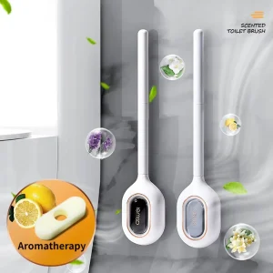 FF1547 Wholesales Bathroom Toilet Cleaner Aromatic Toilet Cleaning Brush with Holder TPR Aromatherapy Silicone Toilet Brush